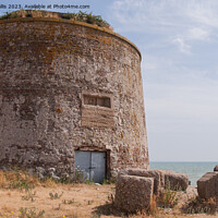 Buy canvas prints of Martello Tower, Pevensey Bay, East Sussex by Sally Wallis