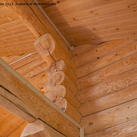 Buy canvas prints of log cabin ceiling by Sally Wallis