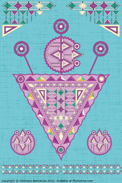 Tribal Poster Pattern Vector Illustration. The Symbol of Moroccan Berber Jewelry. Amazigh culture fibula. north african culture. Picture Board by othmane Belmachia
