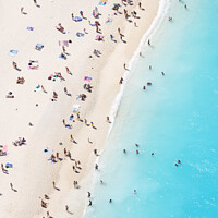 Buy canvas prints of Aerial view of beach in summer with people. Zakynthos, Greek Isl by Matteo Colombo