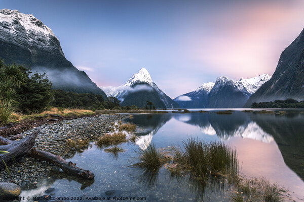 Iconic view of Milford Sound at sunrise, New Zealand Picture Board by Matteo Colombo