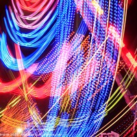 Buy canvas prints of Abstract Fair ride lights at night. by Robert Brozek