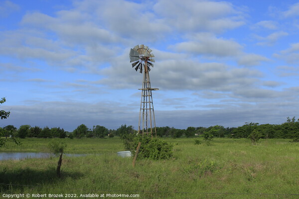 Windmill with grass and sky Picture Board by Robert Brozek