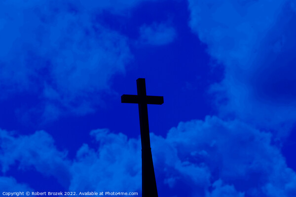 Church Cross with clouds Picture Board by Robert Brozek