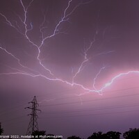 Buy canvas prints of Lightning in the sky at night by Robert Brozek