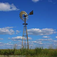 Buy canvas prints of sky with windmill and clouds by Robert Brozek