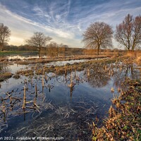 Buy canvas prints of Flooded fields at Bintree Norfolk UK by Paul Stearman