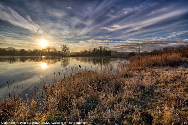 Sunrise on a Lake at Lyng Norfolk UK Picture Board by Paul Stearman