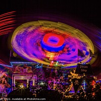 Buy canvas prints of Abstract Image of Funfair Ferris Wheel taken at night by Paul Stearman
