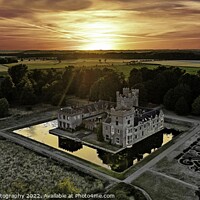 Buy canvas prints of Oxburgh Hall Norfolk late Summer Sunset Aerial Pho by Paul Mindy Photography
