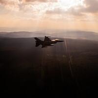 Buy canvas prints of A fighter jet F-16 breaking away in a special light by Bart Rosselle
