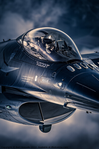 Closeup on the F16 fighterjet Picture Board by Bart Rosselle