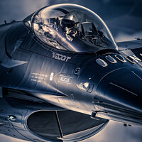Buy canvas prints of Closeup on the F16 fighterjet by Bart Rosselle