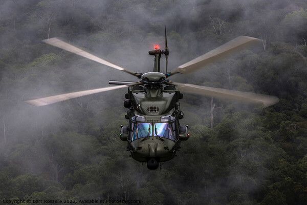 Helicopter low level above the jungle  Picture Board by Bart Rosselle
