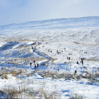 Buy canvas prints of Walking up Pen Y Fan in the snow, Brecon Beacons by  Garbauske