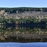 Buy canvas prints of Reflections in Pontsticill Reservoir on quiet day  by  Garbauske