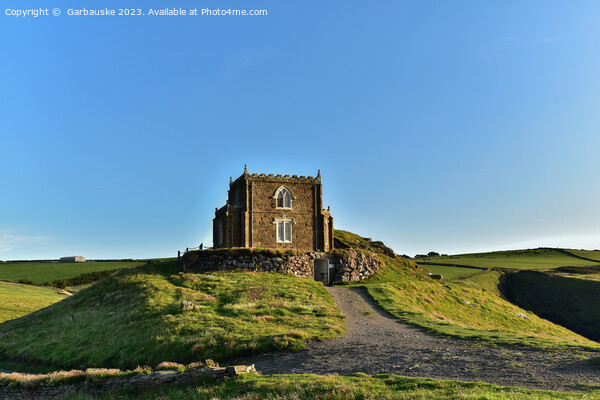 Doyden Castle at evening, Port Quin, Cornwall Picture Board by  Garbauske