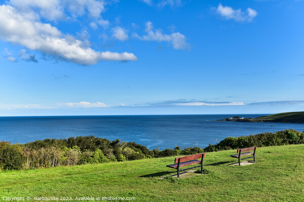 A view on the sea, Mevagissey coast path, Cornwall Picture Board by  Garbauske
