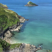 Buy canvas prints of A low tide bay, Pentire, Cornwall, UK by  Garbauske