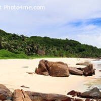 Buy canvas prints of Stunning high resolution beach panorama - Seychell by Michael Piepgras