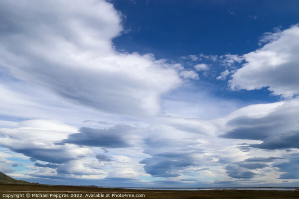Spectacular UFO clouds in the sky over Iceland - Altocumulus Len Picture Board by Michael Piepgras
