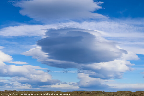 Spectacular UFO clouds in the sky over Iceland - Altocumulus Len Picture Board by Michael Piepgras