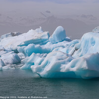 Buy canvas prints of Iceland, Jokulsarlon Lagoon, Turquoise icebergs floating in Glac by Michael Piepgras
