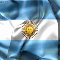 Buy canvas prints of Argentina flag - realistic waving fabric flag by Michael Piepgras