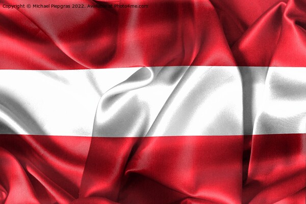 Austria flag - realistic waving fabric flag Picture Board by Michael Piepgras