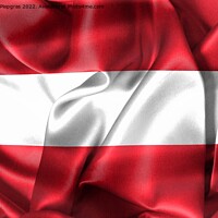 Buy canvas prints of Austria flag - realistic waving fabric flag by Michael Piepgras