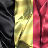 Buy canvas prints of Belgium flag - realistic waving fabric flag by Michael Piepgras