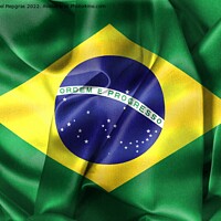 Buy canvas prints of Brazil flag - realistic waving fabric flag by Michael Piepgras