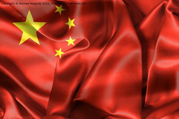 China flag - realistic waving fabric flag Picture Board by Michael Piepgras