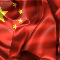 Buy canvas prints of China flag - realistic waving fabric flag by Michael Piepgras