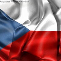 Buy canvas prints of Czechia flag - realistic waving fabric flag by Michael Piepgras