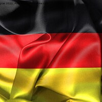 Buy canvas prints of Germany flag - realistic waving fabric flag by Michael Piepgras