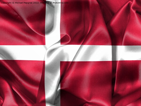 Denmark flag - realistic waving fabric flag Picture Board by Michael Piepgras