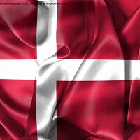 Buy canvas prints of Denmark flag - realistic waving fabric flag by Michael Piepgras