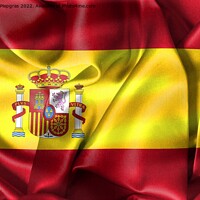 Buy canvas prints of Spain flag - realistic waving fabric flag by Michael Piepgras