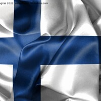 Buy canvas prints of Finland flag - realistic waving fabric flag by Michael Piepgras