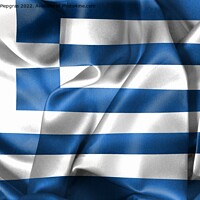 Buy canvas prints of Greece flag - realistic waving fabric flag by Michael Piepgras