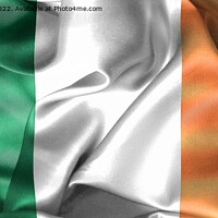 Buy canvas prints of 3D-Illustration of a Ireland flag - realistic waving fabric flag by Michael Piepgras