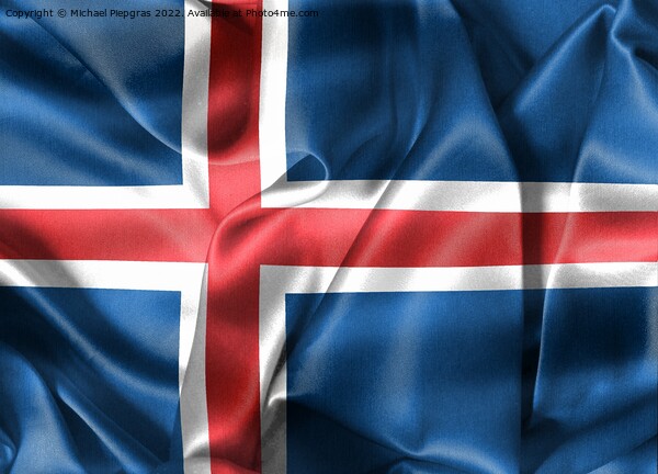 3D-Illustration of a Iceland flag - realistic waving fabric flag Picture Board by Michael Piepgras