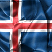 Buy canvas prints of 3D-Illustration of a Iceland flag - realistic waving fabric flag by Michael Piepgras