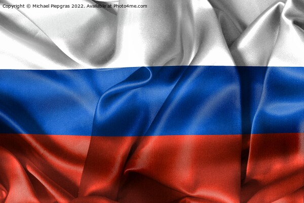 3D-Illustration of a Russia flag - realistic waving fabric flag Picture Board by Michael Piepgras