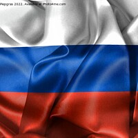 Buy canvas prints of 3D-Illustration of a Russia flag - realistic waving fabric flag by Michael Piepgras