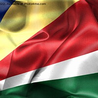Buy canvas prints of 3D-Illustration of a Seychelles flag - realistic waving fabric f by Michael Piepgras