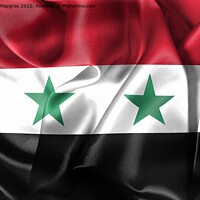 Buy canvas prints of 3D-Illustration of a Syria flag - realistic waving fabric flag by Michael Piepgras