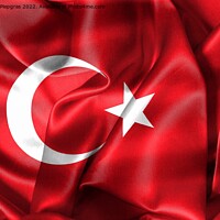 Buy canvas prints of 3D-Illustration of a Turkey flag - realistic waving fabric flag by Michael Piepgras