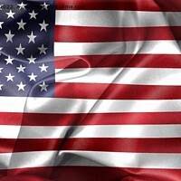Buy canvas prints of 3D-Illustration of a USA flag - realistic waving fabric flag by Michael Piepgras